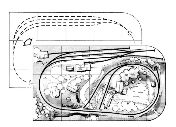 Maqueta con estación oculta desde la cual enviaremos nuestros trenes hasta la estación término superior. 